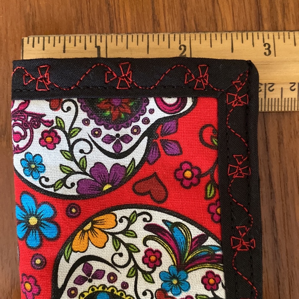 Handmade Sugar Skull Print Eyeglass Case - Picture 6 of 8